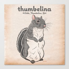 Little Thumbelina Girl: Meerkat Squirrel Canvas Print