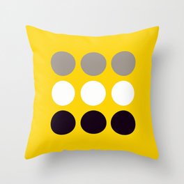 Large Dots On Yellow Background Retro #decor #society6 #buyart Throw Pillow