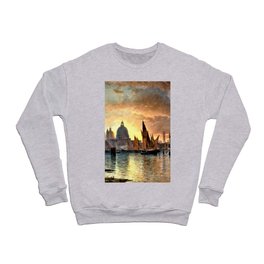 Modified Remastered Historical painting Santa Maria della Salute, Sunset by William Stanley Haseltine Crewneck Sweatshirt