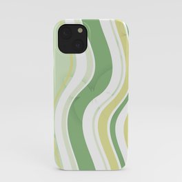  Abstract lines green and white with butterflies iPhone Case