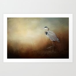 Heron At The Inlet Art Print
