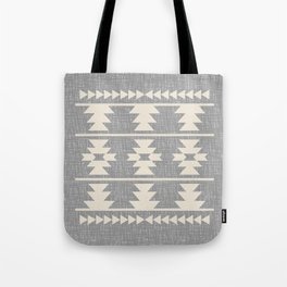 Southwestern Pattern 131 Gray and Beige Tote Bag