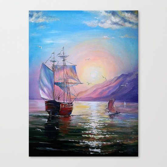 Returning to her native bay Canvas Print
