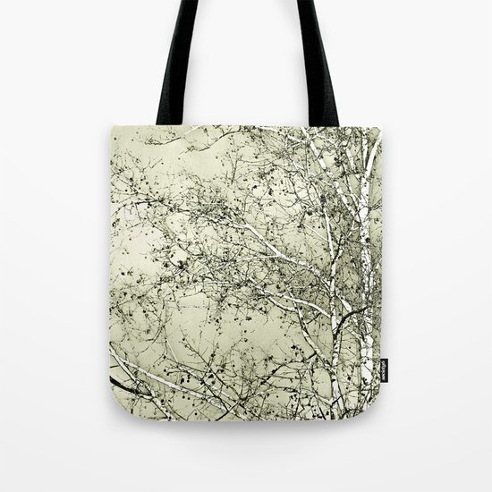 Sycamore Tree, Inky Green Toile Version Tote Bag
