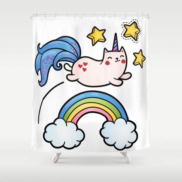 Cat Unicorn Shower Curtain By Salomemika Society6
