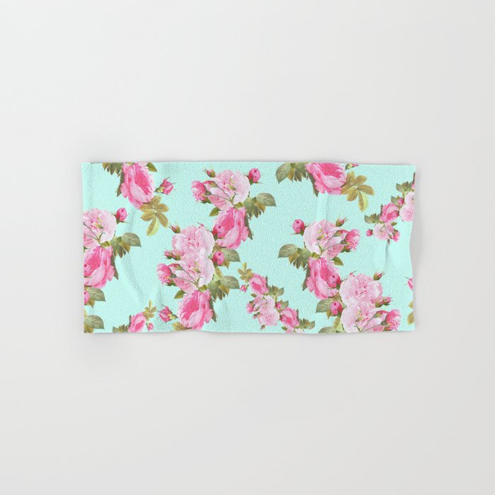 Pink floral sales bath towels