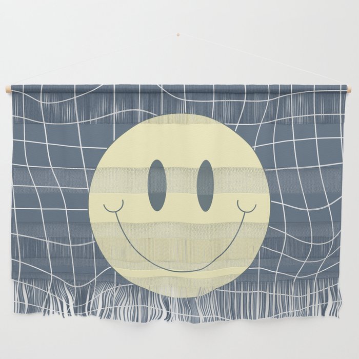 Warp checked smiley in gray Wall Hanging