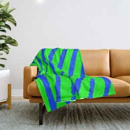 Zebra Print (Green & Blue) Throw Blanket