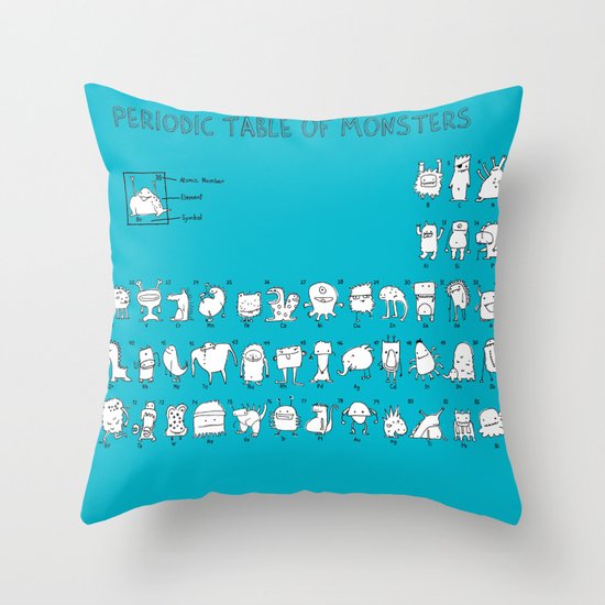 Monstrous Chemistry Throw Pillow
