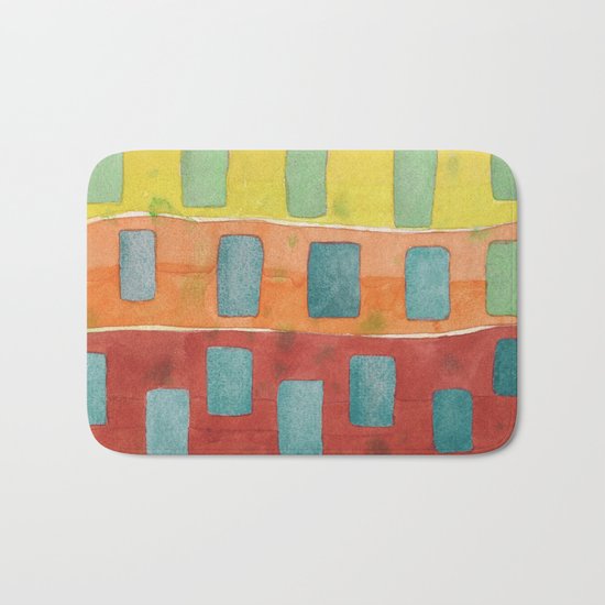 Placed in a Red Orange Yellow Field Bath Mat