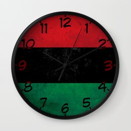 Distressed Afro-American / Pan-African / UNIA flag Wall Clock