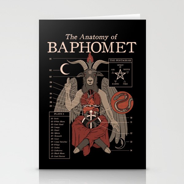 The Anatomy of Baphomet Stationery Cards by Thiago Correa Society6