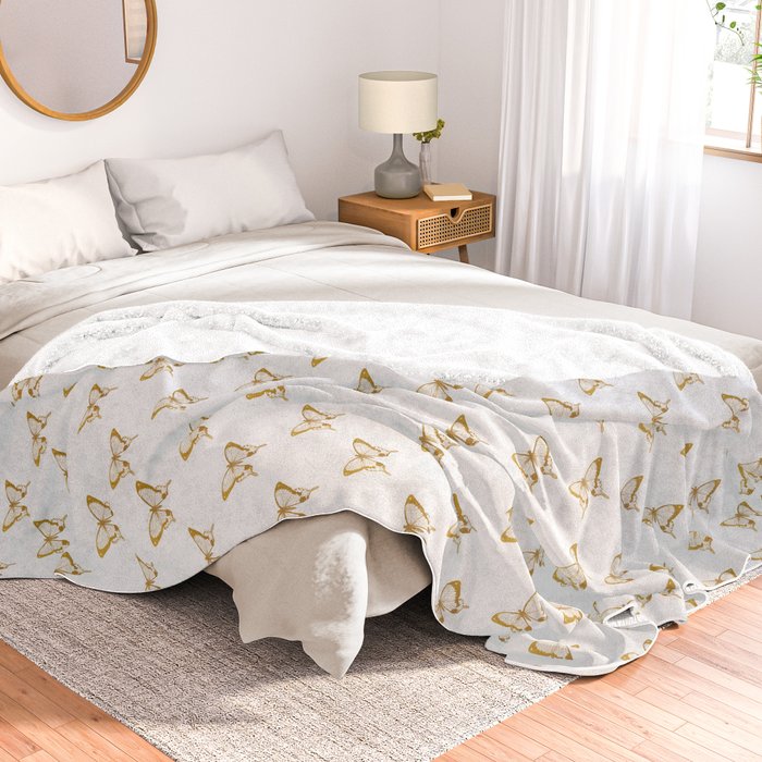 Gold foil sales throw blanket