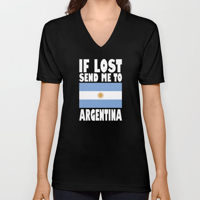 Argentina Flag Saying V Neck T Shirt