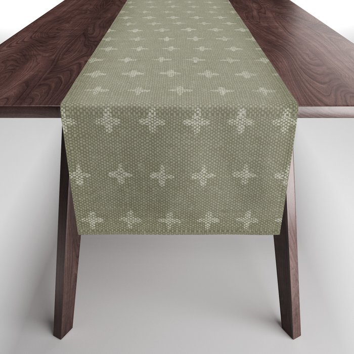 woven crosses - olive Table Runner