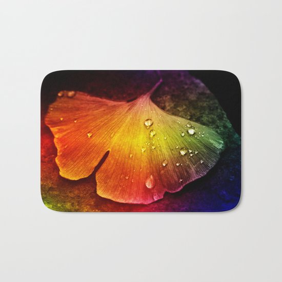 Gingko leaf muticolored Bath Mat