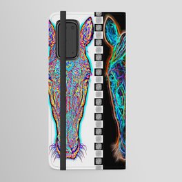Horse Heads Neon Three Android Wallet Case