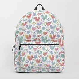 The floral Seamless Pattern in blue and pink spring colors. Backpack