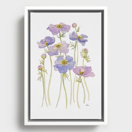 Lilac Anemone Flowers Framed Canvas