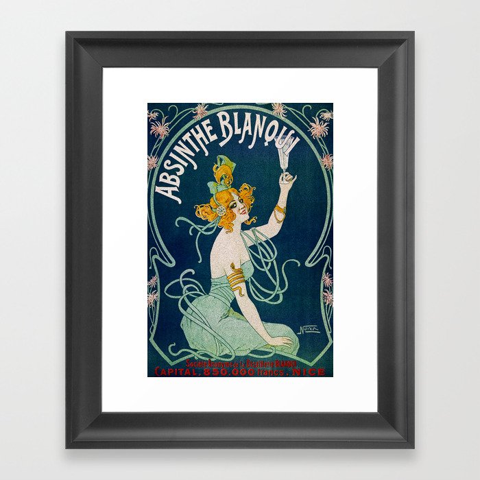 Vintage Absinthe Blanqui Ad Framed Art Print