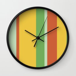 Vintage Bold Summer ColorsStripes Wall Clock | America, Rio, Soccer, Uruguay, Ecuador, Stripes, Colombia, Peru, Paraguay, World 