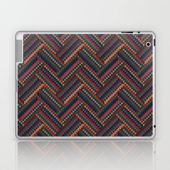 Knitted Textured Pattern Brown Laptop & iPad Skin