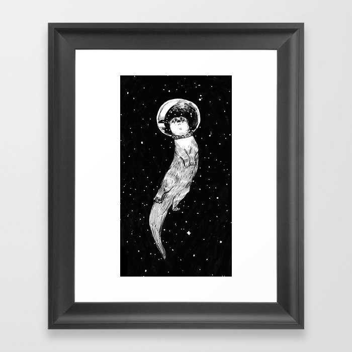 Drifting in Otter Space Framed Art Print