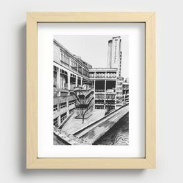 Manchester Renaissance Building Brutalist Architecture Illustration Recessed Framed Print