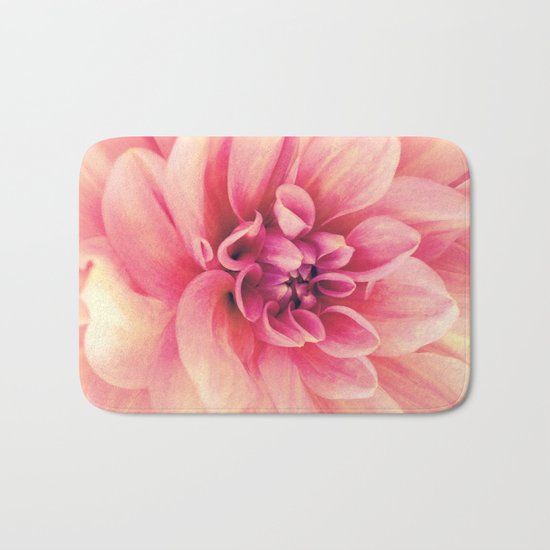 Her Smile (Spring Blooming Rose Pink Dahlia) Bath Mat