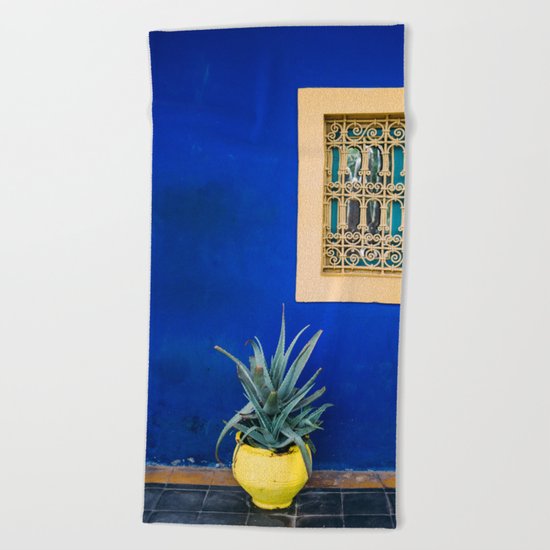 Moroccan Garden In Blue Beach Towel