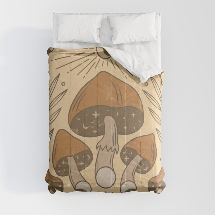 Psychedelic Retro Mushroom Comforter
