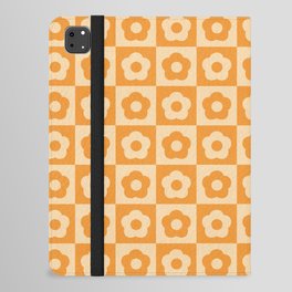 60s Checkered Daisies Summer Orange iPad Folio Case