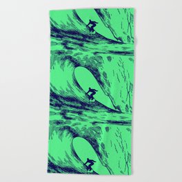 Surfing Wave Beach Towel