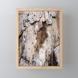 Distressed Wyoming Log Close Up Photo Framed Mini Art Print