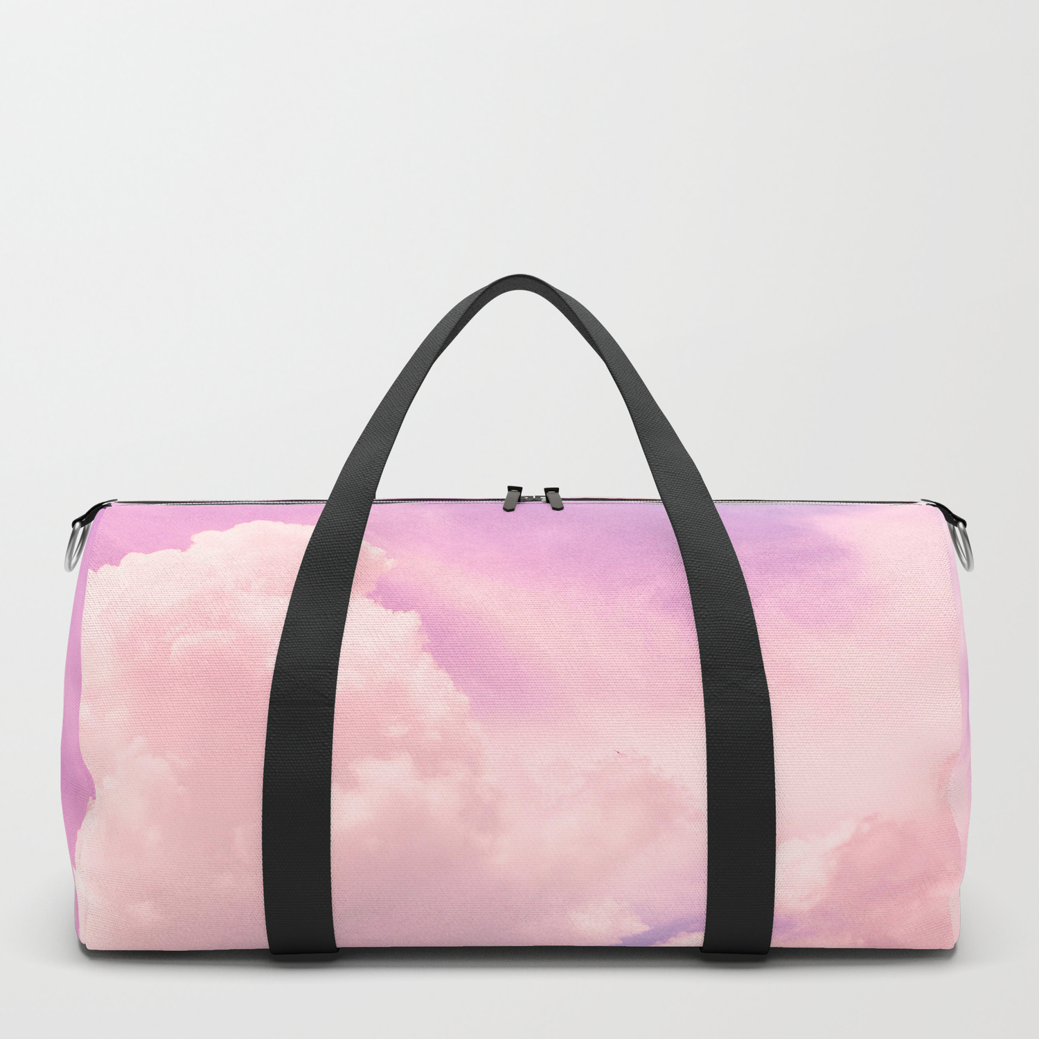 pink fluffy duffle bag