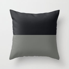 Black & Dark Pewter Gray Solid Color Horizontal Stripe Minimal Graphic Design Jolie Legacy & Noir Throw Pillow