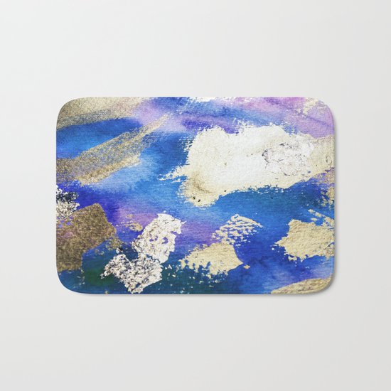 Gold Ocean Abstract Modern Design Bath Mat