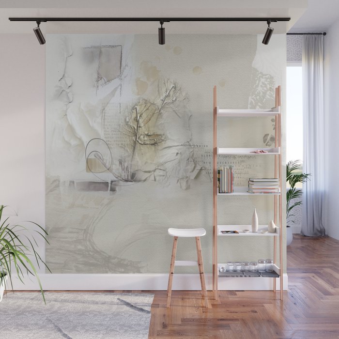 Abstract Tranquility 1 Soft Neutral Color Collage Mixed Media Wall Mural By Simplydesign Society6 Just like the bold boho cactus mural and following the advice on bonbon shalal on how to paint a mural, i drew the cacti freehand with a pencil. abstract tranquility 1 soft neutral color collage mixed media wall mural by simplydesign