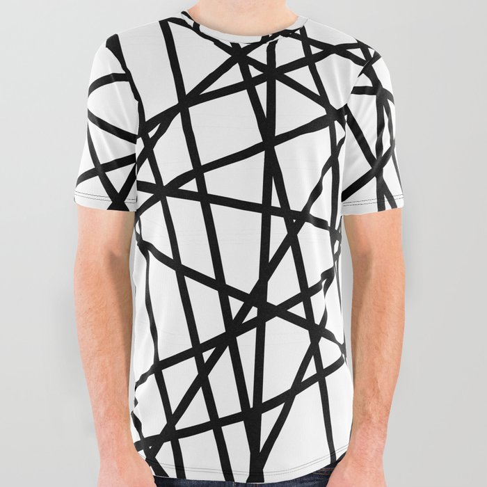 Lazer Dance Black on White All Over Graphic Tee