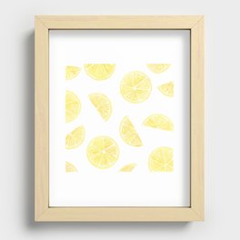 Watercolor Lemon Slices Recessed Framed Print