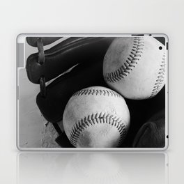 Old baseball equipment in black and white Laptop & iPad Skin
