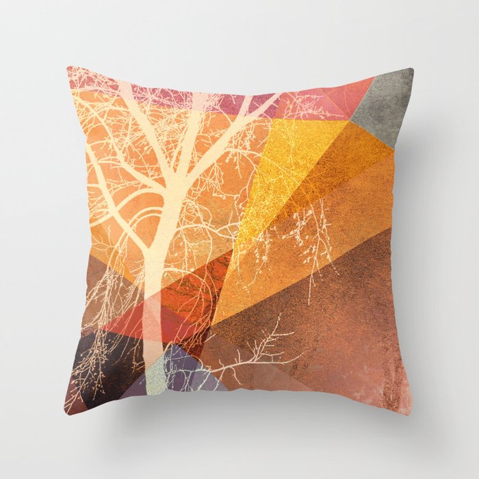 P22-C TREES AND TRIANGLES Throw Pillow