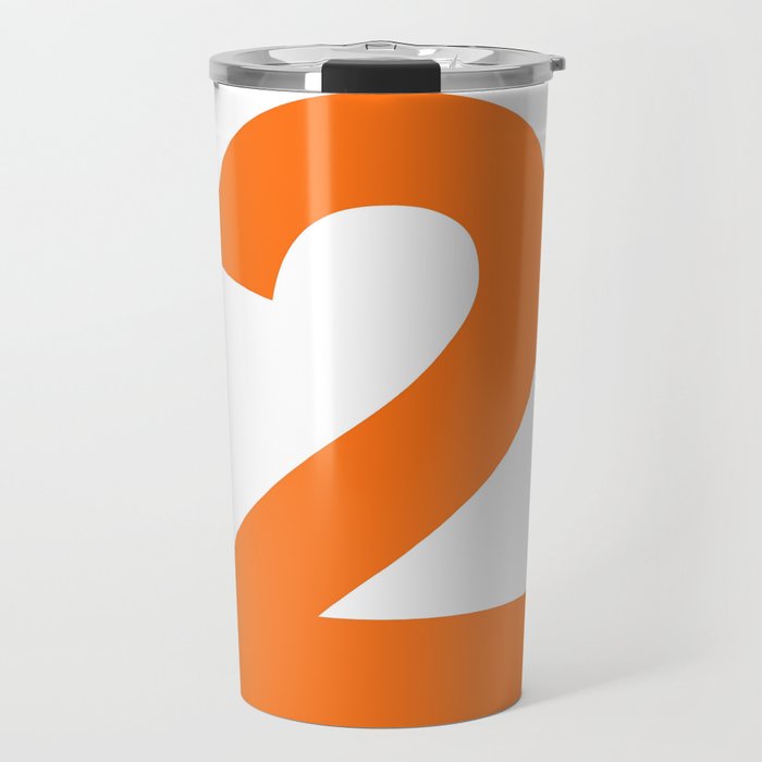Number 2 (Orange & White) Travel Mug