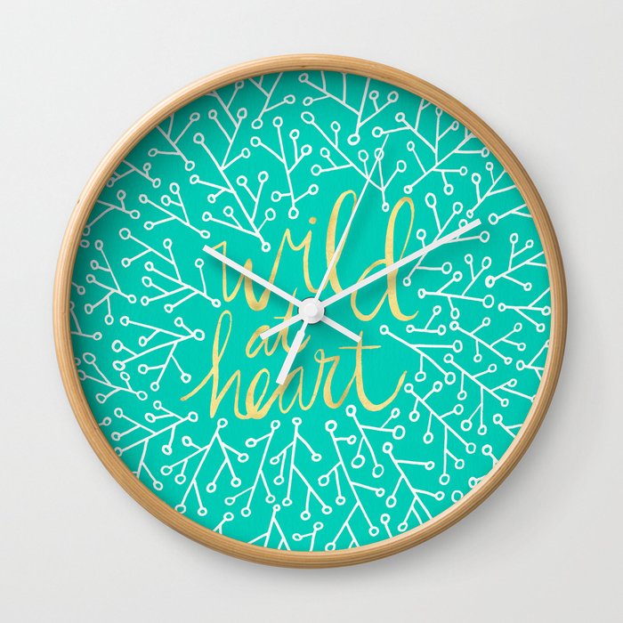 Wild at Heart – Turquoise Wall Clock