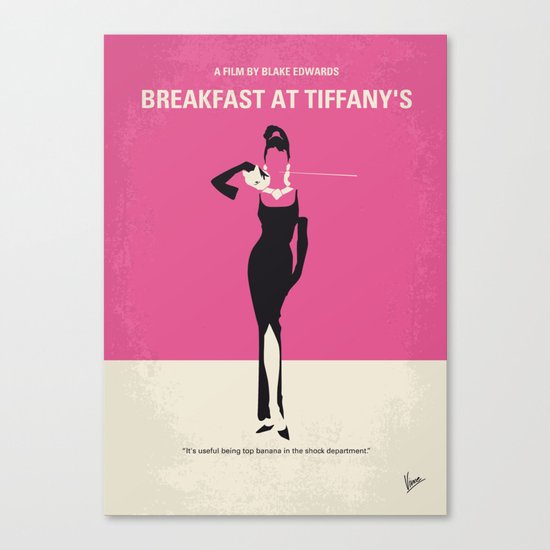 No204 My Breakfast at Tiffanys minimal movie poster Canvas Print