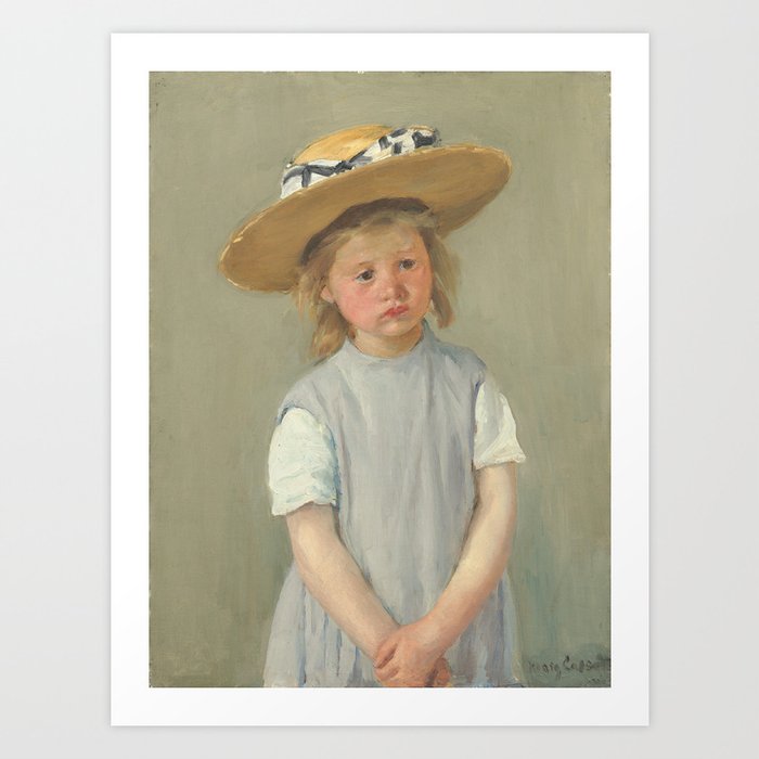 Child in a Straw Hat by Mary Cassatt, 1886 Art Print