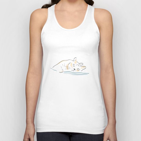 Cat lying Unisex Tank Top