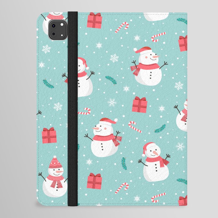 Seamless christmas snowman pattern  iPad Folio Case