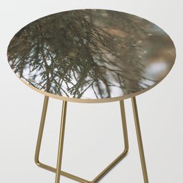 Pine Tree Close up - Nature's Beauty Captured - Dark Green botanical photograph Side Table