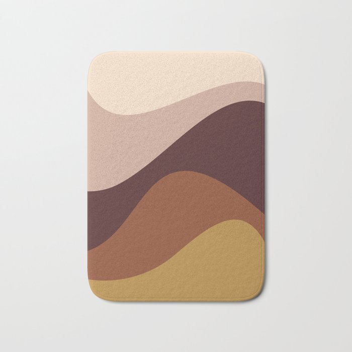 Abstract Color Waves III Desert Tones Bath Mat